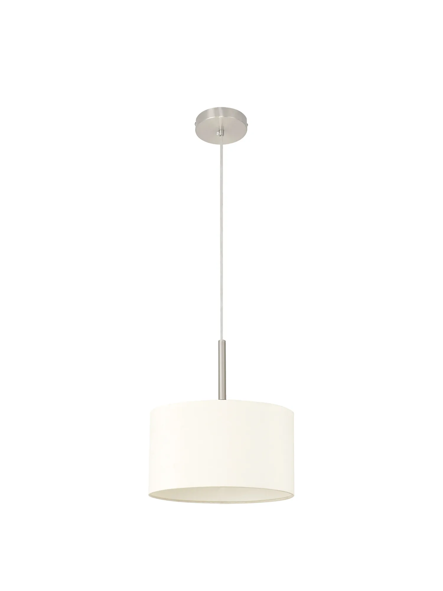 Baymont 30cm Pendant 1 Light Satin Nickel; Ivory Pearl DK0279  Deco Baymont SN IV